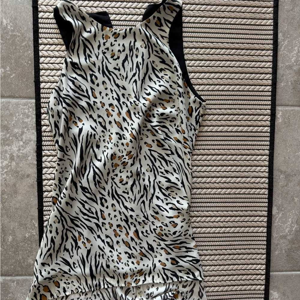 Animal Print Sleeveless Tank Top Small Lined Dress ( Karen Kane Bloomingdales )